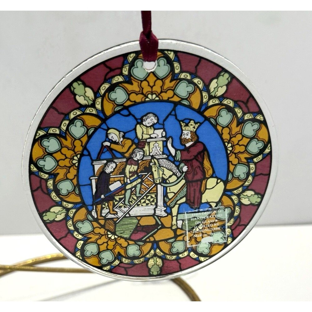 Vintage Stained Glass Nativity Hand Made in Britain Ornament Christmas Studio